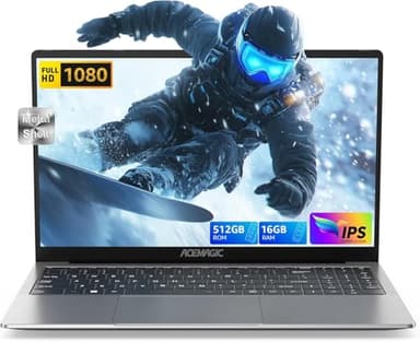 ACEMAGIC 2025 Laptop Twin Lake N150,15,6 Zoll FHD Computer,DDR4 16GB,SSD 512GB,Metallgehäuse Notebook,2.4G/5G WiFi,BT5.0,Type_C, USB3.2,HDMI,hohe Leistung