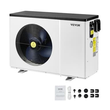 VEVOR Elektrische Pool-Wärmepumpe, 1,48–7,11 kW Heizleistung, energiesparende Poolheizungen mit Variabler Frequenz für 15–30 m³ Aufstellpools, Heiz- und Kühlpool-Warmwasserbereiter