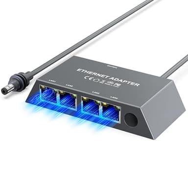 4-Port-Ethernet-Adapter für Starlink Gen 3/ Starlink Mini – Gigabit-LAN (1 Gbps) für kabelgebundene Externe Netzwerke – Gleichzeitiger Anschluss von 4 Geräten