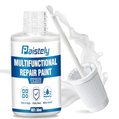 Paistely Emaille Reparatur Lack 30 ml, Badewannenlack Weiß, Emaille Reparaturfarbe Dient zur Reparatur Kleiner Defekte, Kratzer und Risse in Badewannen und Keramik Waschbecken