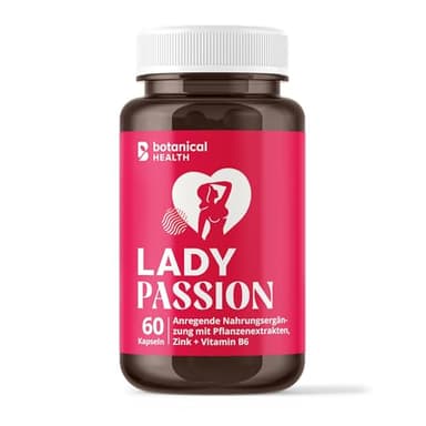 Lady Passion - Das Original für Frauen - 60 hormonfreie Kapseln mit Ashwagandha, Maca, Ginseng - Vegan & Made in Germany