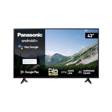 Panasonic TX-43MSW504, 43 Zoll Full HD LED Smart 2023 TV, Android TV, Surround Sound, Google Assistant, Chromecast, Bright Panel, HD Color Engine, Schwarz