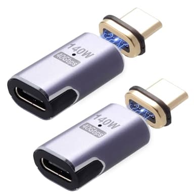 IVIVTOR USB C Magnet Adapter - 2 Stück 140W magnetisch usbc Adapter - 40gbps USB-c Magnetic stecker 24 pin geeignet für Laptop Tablet Handy