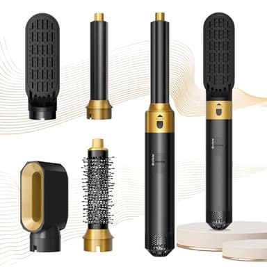 Swetfela Hair Styler Set, Airstyler 5 In 1 Mit Rundbürstenföhn Haarstyler Warmluftbürste Thermal Brush Airflow Lockenstab Automatisch, Volumen Föhnbürste,Für Glätten, Trocknen, Volumen, Locken