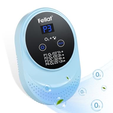FELLAT Luftreiniger Ozongenerator Mit 4 Modi für 5-30 ㎡, Ozonizer Negativ-Ionen Luftreiniger Tragbar für Zimmer, Rauch, Badezimmer, Haustiere, Formaldehyd und Geruch
