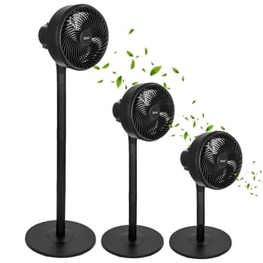 Zilan Standventilator 65 Watt kraftvoller Ventilator sehr leise energiesparend 3 Stufen hoher Luftdurchsatz 90° oszillierend höhenverstellbar Bodenventilator mobiler Luftkühler Standlüfter Tower Fan