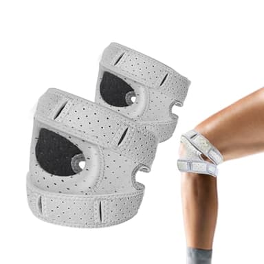 Funthy 2 Stück Patella Sommer Kniebandage Männer Damen Verstellbarer Pain Relief Knee Braces Stabilisierung Kniestütze Sport Für Meniskusriss, Knieschmerzen Lindern
