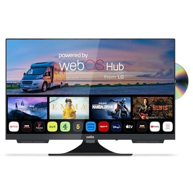 Cello C2224WSF 22" Zoll Full HD SMART/DVD TV integrierter DVD Player Triple Tuner Bluetooth superschnelles Betriebssystem WebOS by LG Disney+ Netflix Prime [2025]