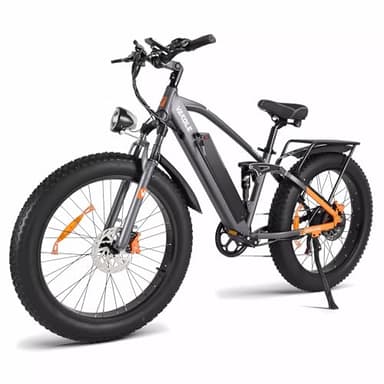 VAKOLE CO26 Fatbike E-Mountainbike 26 Zoll Elektrofahrräder mit 48V 16Ah Akku, 75KM Reichweite - 4.0 Zoll Reifen, LCD-Display, Vollfederung E-Bike für MTB, Strand & Schnee