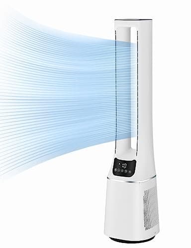 Midea MFP-120 (WH) 2 in 1 Turmventilator Leise 38dB Luftreiniger CADR 120 für 47.6 ㎡ LED Display Fernbedienung Oszillation 12H Timer Weiß