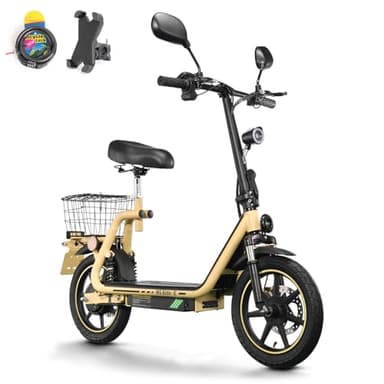 TWOFISH 14 Zoll E Scooter mit Straßenzulassung(EEC Zertifiziert), 500W Elektroroller mit 48V 13Ah Akku, 30 km Reichweite, 120 kg Tragkraft, Hinterkorb, M5 Elite-E