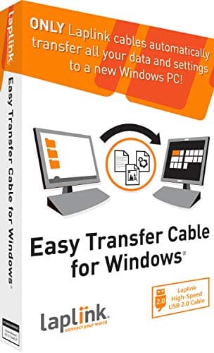 LAPLINK Easy Transfer USB 2.0 High Speed Kabel & PCmover – 480 Mbps USB Transferkabel inkl. Software (1x Nutzung), Datenkabel, Typ A Stecker, 1.82 m - 1 STK