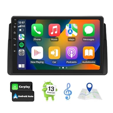 Eonon 9 Zoll Autoradio 6+64GB Android 13 für BMW 3er E46 (1998-2006) 4G LTE GPS-Navigation Kabelloses Carplay Android Auto Bluetooth WiFi DSP EQ USB SWC Bildschirmspiegelung E46A12S