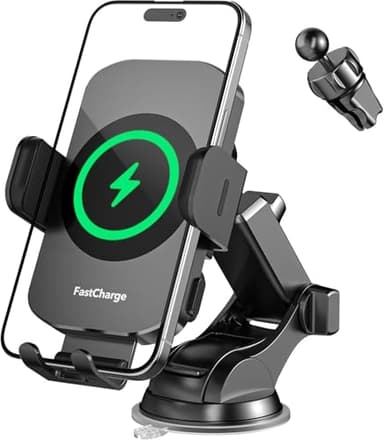 MOYAC 15W Handyhalterung Auto mit Ladefunktion, handyhalterung Auto mehrstellige Montage, Automatische Klemmung Handyhalterung Auto Induktives Laden für iPhone14/15/16/17 Serie, Galaxy S23 S24 Serie