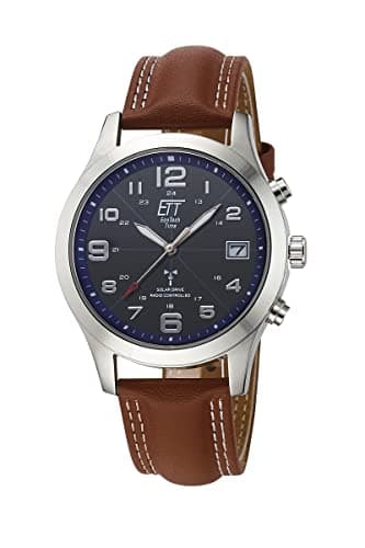 ETT Eco Tech Time Funk Solar Herren Uhr Analog mit digitalem Datum mit Leder Armband EGS-11486-32L