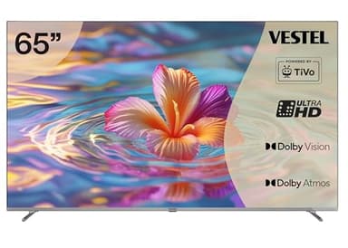 Vestel Fernseher 65 Zoll Smart TV Powered by TiVo, 4K UHD Fernseher mit Dolby Vision HDR, Dolby Atmos und integriertem Triple-Tuner, LED TV 65UT9840 schwarz
