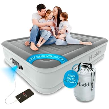 Huddle® Luxury Never Deflate King-Luftbett mit patentierter Dual-Pump-SlumberGuard™-Premium-Technologie | Aufblasbare Matratze mit integrierter Pumpe | Bequeme aufblasbare Luftmatratze
