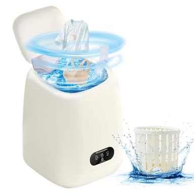Mini Waschmaschine mit Schleuder Waschautomat bis 3 KG, Reisewaschmaschine, Miniwaschmaschine für Babykleidung/Haustierkleidung/Unterwäsche/Socken