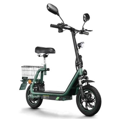 TWOFISH E Scooter mit Straßenzulassung(EEC), Elektroroller für Erwachsene mit 48V 13Ah Akku, 30 km Reichweite, Elektro Scooter mit 12 Zoll Reifen, 3 Geschwindigkeiten, M5-PRO-E (Grün)