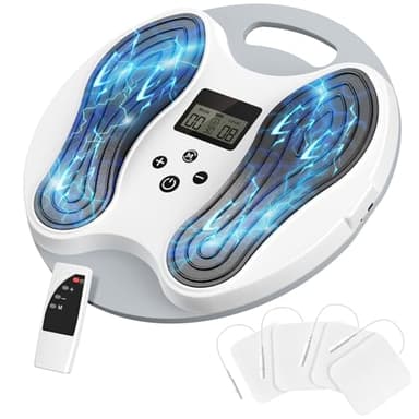 Medic Durchblutungsstimulator für Füße & Beine EMS Fußmassagegerät Elektrisch für Durchblutung Neuropathie Muskel- & Schmerztherapie, Durchblutungsstimulator Füße Beine mit 4 TENS Elektroden Pads