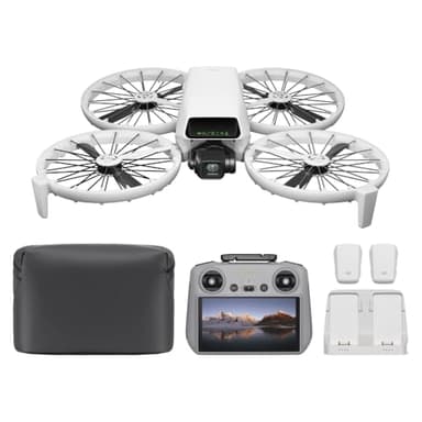 DJI Flip Fly More Combo (RC 2 Fernsteuerung mit Bildschirm), Drohne mit Kamera 4k Erwachsene, Handstart, autom. Rückkehr, Intelligent Flight, 3 Akkus für 93 min Flugzeit