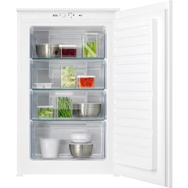 AEG Einbau-Gefrierschrank 88cm, Serie 6000 LowFrost: weniger Eisbildung, 4-Sterne Gefrierraum 98L, elektronische Steuerung, Schnell-Gefrier-Funktion, Temperaturalarm, Schlepptür-Technik, TAB6L88ES