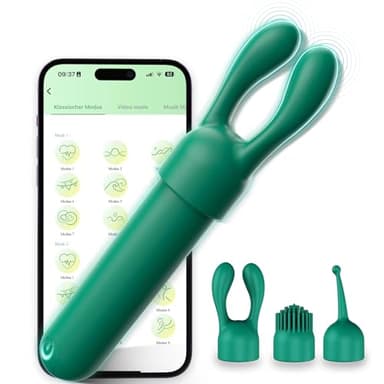10 Modi APP Vibrator mit 3 Vibratoren Kopf Silikon Vibro Ei für Sie Klitoris Bullet G-Punkt Dildo Analvibrator Vibratoren Leise Starke Stimulator Vibration für Sie Frauen und Paare Sex Spielzeug Grün