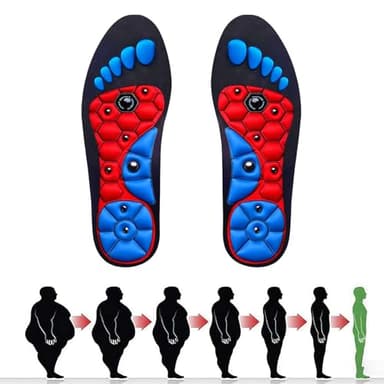 Magnetische Einlegesohlen, 1 Paar Akupressur Einlegesohlen Herrn Damen, Magnetische Massage Gel Einlegesohlen, Reflexologie Orthotic Gel Einlegesohlen für Fuß Müdigkeit Relief (Schwarz, 40-43)
