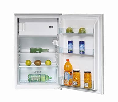 Candy CM4S59EW Einbau-Kühlschrank mit Gefrierfach/Schlepptürtechnik/Eintürig/Nische 88 cm / 163 Liter/Kühlteil 100 Liter/Gefrierteil 15 Liter / 1 Gemüseschubladen / 2 Glasplatten