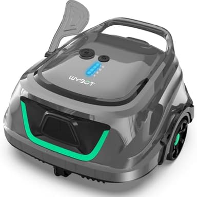WYBOT A1 Poolroboter Akku mit Dual-Filtersystem - 120 Min Ultra-Leise Reinigung für 100㎡ Pools | Energiesparsystem & Kabelloser Poolsauger Akku,Hellgrau Grün