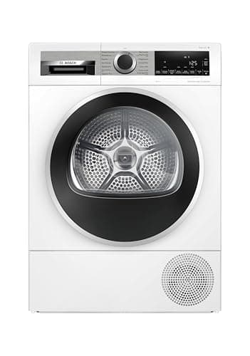 Bosch WQG235D00 Serie 6, Wärmepumpentrockner 8 kg, Schneller getrocknete Wäsche, Auto Dry, Option Halbe Beladung, Anti Vibration-Design, Sensitive Drying-System, Selbstreinigender Kondensator, Weiß