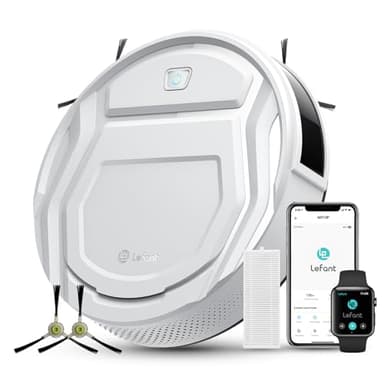 LEFANT Saugroboter, Ultra Klein 79mm Staubsauger Roboter, App-Gesteuert, Geräuscharmer Betrieb, Kompatibel mit Alexa, Professionelle Anti-Verwicklungs-Absaugdüse, Ideal für Tierhaare & Hartböden M210