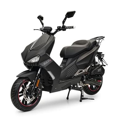 Motorroller Bad s Mattschwarz 125ccm Sportlich Roller Kraftradtrad 85 kmh