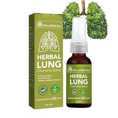 BreathDetox Herbal Lung Cleansing Spray,Natürliche Herbal Kräuter-Lungenreinigungsspray,Kräuterpflege-Nebel Lung Detox,Powerful Lung Support,Cleanse & Breathe-30ML