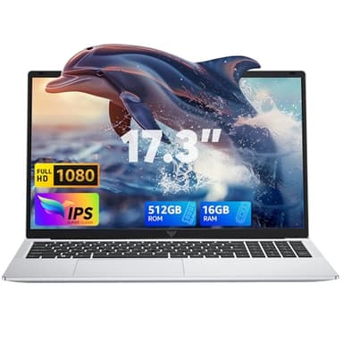 ACEMAGIC 17,3 Zoll Laptop, 16 GB DDR4 512 GB SSD, N-97 Prozessor bis zu 3,6 GHz Laptop Computer,Deutscher Tastaturschutz,WiFi,BT5.0, 3 x USB 3.2, 180° Öffnen und Schließen