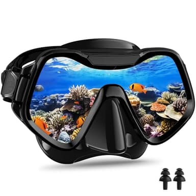 Arlierss Taucherbrille Erwachsene, Schnorchelmaske für Herren Damen, Tauchermaske mit Nasenabdeckung 180°Panorama HD Gehärtetes Glas Anti Nebel Anti-Leck Schwimmmaske für Schnorcheln Schwimmen
