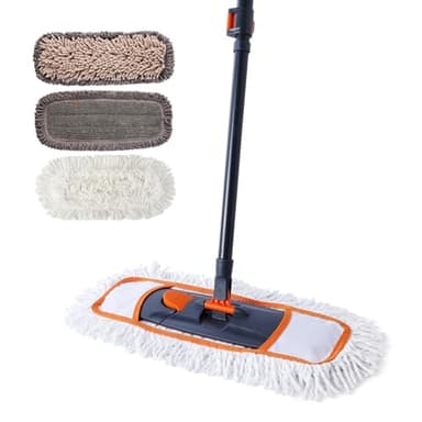 CLEANHOME Nass- & Trockenmopps für den Haushalt，Bodenwischer Set mit 3 Verschiedenen Waschbaren Mopp-Pads und Ausziehbarem langem Griff, Wischer Boden,Wischmopp for Hardwood,Marble,Tile Floor Mopping