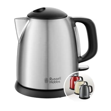 Russell Hobbs Wasserkocher [1,0l] Adventure Edelstahl (2400W, Schnellkochfunktion, herausnehmbarer Kalkfilter, außenliegende Wasserstandsanzeige, kleiner Reisewasserkocher) Teekocher 24991-70