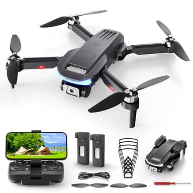 Wipkviey B15 Drohne mit Kamera 4k, Faltbare Drohnen mit Brushless Motor, RC FPV Quadcopter für Anfänger Erwachsene, Wegpunktflug, 3D-Flip, 2 Akku, 36 Min. Flug, unter 249g, C0