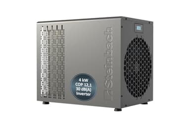 Steinbach Wärmepumpe Silent Mini – 049310 – Inverter Wärmepumpe für Pools bis 20.000 l – Heizleistung 4 kW, Besonders leiser Betrieb und effizient Dank Inverter-Technologie, Kabelgebunden