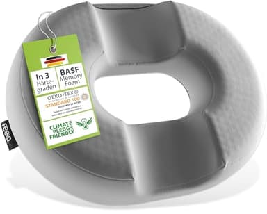 feela.® Orthopädischer Sitzring [3 Härtegrade] – Hämorrhoiden Sitzkissen mit Loch – nach OP & Geburt – Sitzring Steißbein Entlastung, Hämorriden Kissen, Sitzdonut – lindert Schmerzen (Weich)