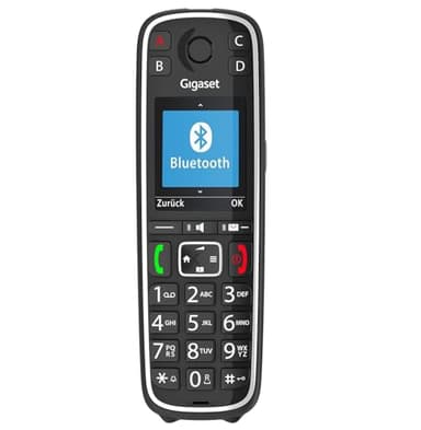 Gigaset E720HX - DECT-Mobilteil mit Ladeschale - Schnurloses Senioren-Telefon für Router und DECT-Basis - Bluetooth und sprechende Wähltasten mit Ansage, schwarz [Deutsche Version] [Ohne Basis]
