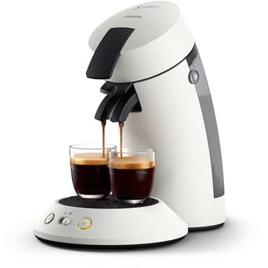 Philips Senseo Original Plus Kaffeepadmaschine mit Kaffeestärkeauswahl, Coffee Boost Technologie, aus recyceltem Plastik, Farbe: Weiß (CSA210/10)