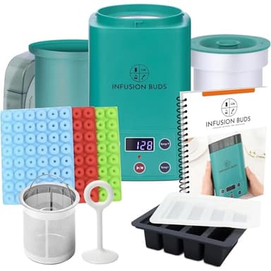 2-in-1 Decarboxylator & Teesieb, Magische Butter-Maschine und Öl-Infuser, kompaktes Design, Kräuter-Rezeptbuch und Zubehör im Lieferumfang enthalten