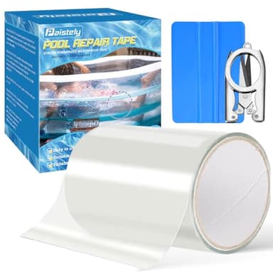 Paistely Pool Reparaturset, Wasserdichtes Pool Flickzeug Selbstklebendes Reparaturband Durchsichtig TPU Reparatur Flicken Flickset für Luftmatratze, Wasserbett, Aufblasbare Boot und So (10cm x 150cm)