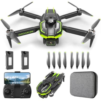Drohne mit Kamera 4K für Kinder mit Bürstenlose Motor, RC Drone Quadcopter mit WiFi Übertragung, 38 mins Lange Flugzeit, Anfänger Drohne Spielzeug Geschenke für Jungen Mädchen (Green)
