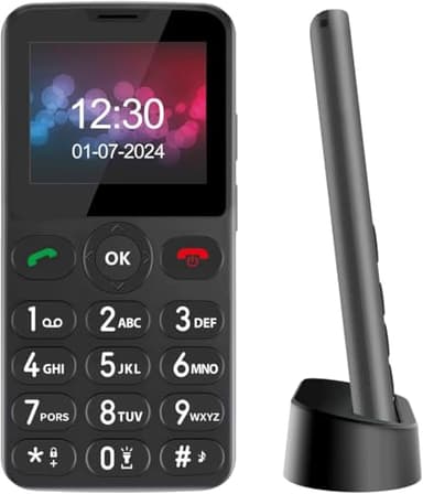 Melefon Seniorenhandy mit großen Tasten,2.2 Zoll Farbdisplay,einfach zu bedienen,Ohne Vertrag Handy für Senioren | SOS-Taste | FM Radio | Torch |1000mAh Batterie mit Ladestation (Schwarz)