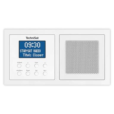 TechniSat DIGITRADIO UP 1 - DAB+ Unterputzradio zur Anbringung in jeder Doppel Unterputzdose (DAB, UKW, Bluetooth-Empfang, dimmbares LCD-Display, Wecker, Sleeptimer, 2 Watt RMS, Equalizer) weiß