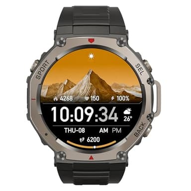 Reiteag Sekoda GPS Smartwatch – Dualband GPS & 6 Satelliten, 170+ Fitness- & Gesundheitsdaten, Herzfrequenz & SPO₂, 15 Tage Akku, Bluetooth 5.3, Wasserdicht (Schwarz)