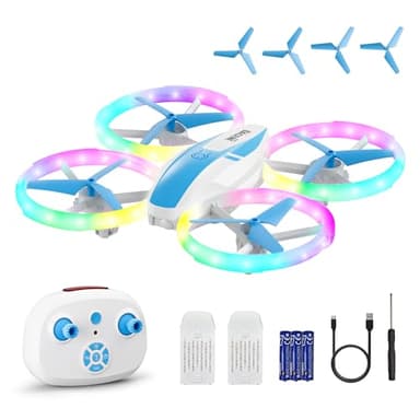 Dacene Mini Drohne für kinder ab 6 7 8 9 10+ Jahre mit 5 LED Lichteffekte Spielzeug Junge Geschenke Jungen Mädchen RC Flugzeug Drone Einsteiger Höhe halten, 360°Flips, 3 Speed-Modus Indoor Outdoor